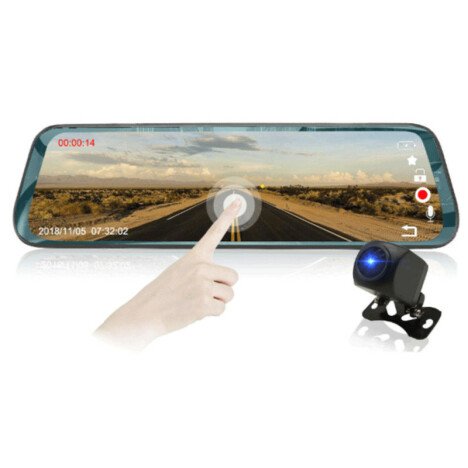 Camera Auto Dubla Oglinda iUni Dash LP01, WDR, Touchscreen, Display 9.66 inch, FullHD, Night Vision,